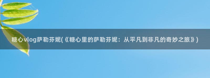 糖心vlog星空传媒：糖心vlog萨勒芬妮(《糖心里的萨勒芬妮：从平凡到非凡的奇妙之旅》)